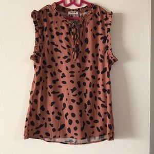 Ruffled Animal Print Top